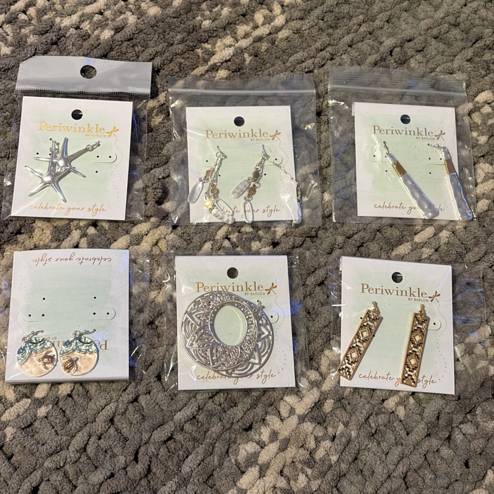 Periwinkle by Barlow Silver and Gold Earring Collection